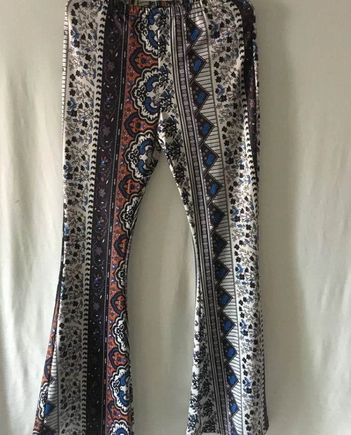 Bohemian Print Bell Bottom Pants