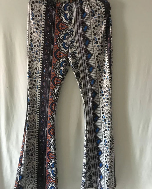 Bohemian Print Bell Bottom Pants