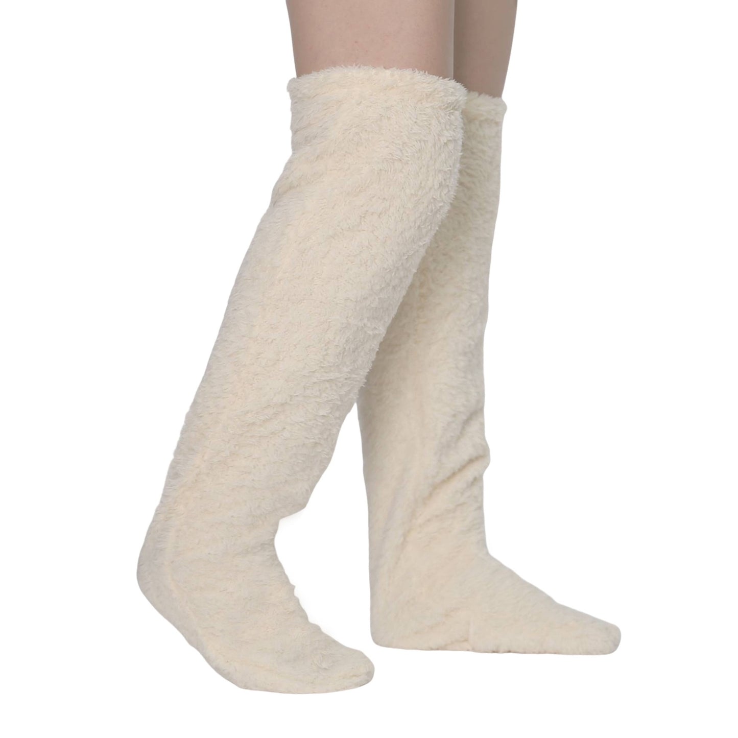Over Knee High Fuzzy Long Socks Winter Warm Cold Leg Knee Joint Cold-Proof Stockings Home Floor Sleeping Socks