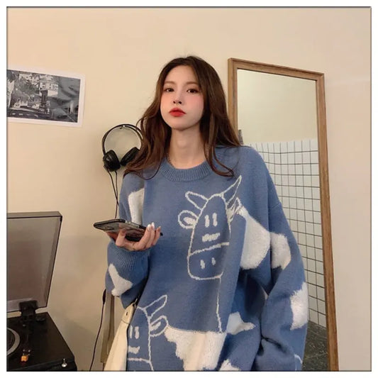 Loose Pullover Sweater for Casual Wear