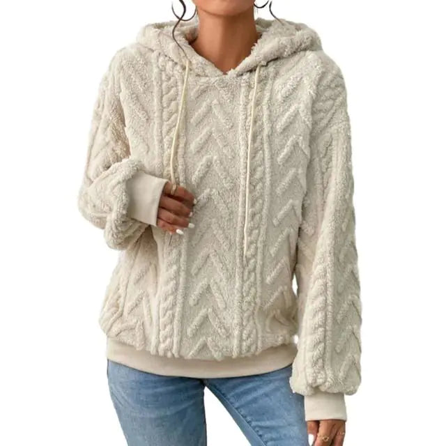 Women's Thick Plush Hoodie Sweatshirt for Autumn Winter